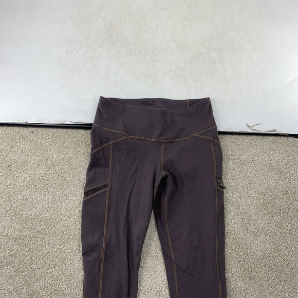 Athleta Women Small Leggings Side Pockets Zipper 26" Inseam Stretch 21-2 - Picture 3 of 9